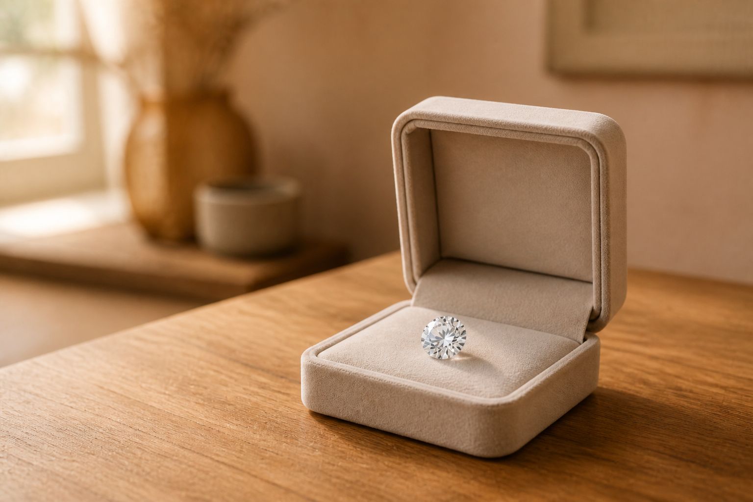 Erinnerungsdiamant in einer Schatulle